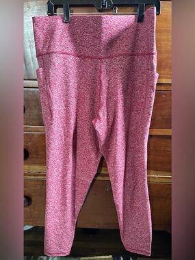 Athleta Heather Rose Red High-Waist Pocket Leggings